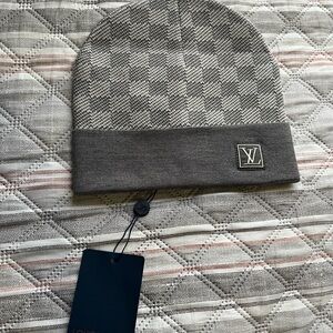 Louis Vuitton Gray Textured Beanie